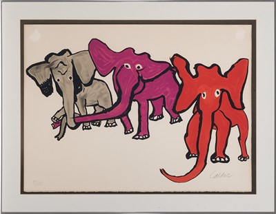 Lot 22 - Alexander Calder (1898-1976) ELEPHANTS Color...
