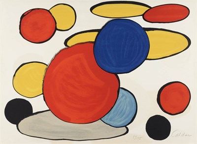 Lot 25 - Alexander Calder GREY ELIPSE Color lithograph,...