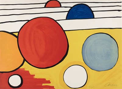 Lot 26 - Alexander Calder BLACK LINES Color lithograph,...