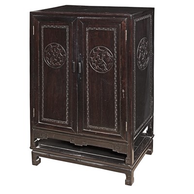 Lot 493 - Chinese Hardwood Two-Door Cabinet on Stand...