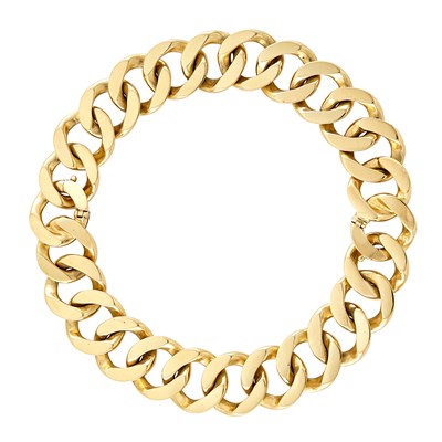 Lot 273 - Gold Curb Link Necklace/Bracelets Combination