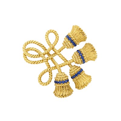Lot 463 - Gold and Sapphire Brooch, Tiffany & Co.