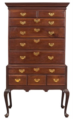 Lot 163 - Queen Anne Cherry High Chest The molded...