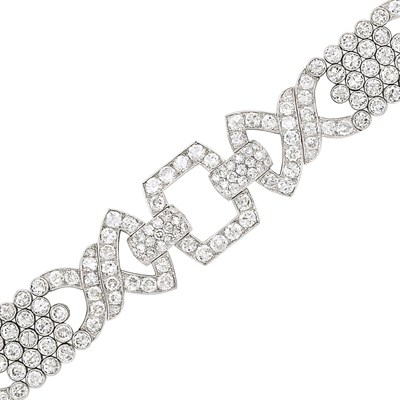 Lot 506 - Platinum and Diamond Bracelet, France