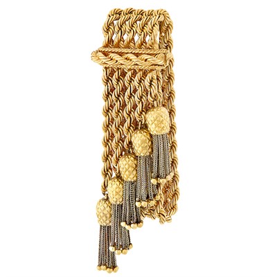 Lot 238 - Four Strand Gold Tassel Bracelet