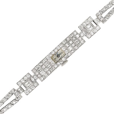 Lot 264 - Platinum and Diamond Wristwatch