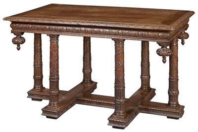 Lot 383 - Renaissance Style Walnut Center Table The...