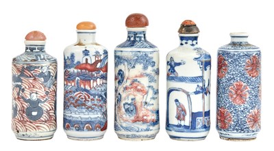 Lot 179 - Group of Five Chinese Blue, White and...