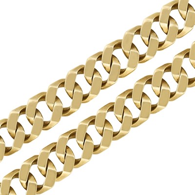 Lot 231 - Gold Curb Link Necklace/Bracelet Combination, Van Cleef & Arpels