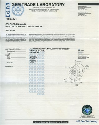 Lot 364 - Platinum, Gold, Fancy Yellow Diamond and Diamond Ring