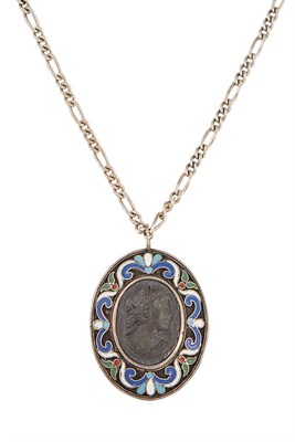 Lot 193 - Russian Silver and Cloisonné Enamel Cameo...