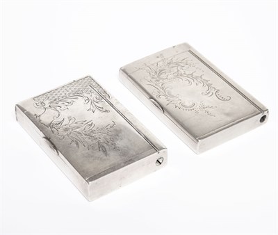 Lot 281 - Two Russian Silver Cigarette Cases Maker's...