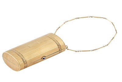Lot 231 - Gold Vanity Case Suspended from a gold chain....