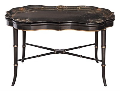 Lot 159 - Lacquered and Mother-of-Pearl Inlaid Papier...