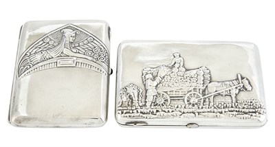 Lot 248 - Two Russian Silver Cigarette Cases Moscow,...