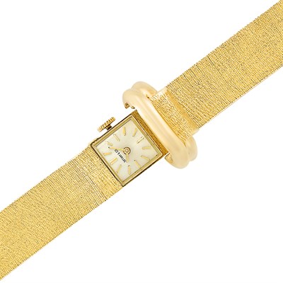 Lot 379 - Gold Mesh Bracelet-Watch, Tiffany & Co., France