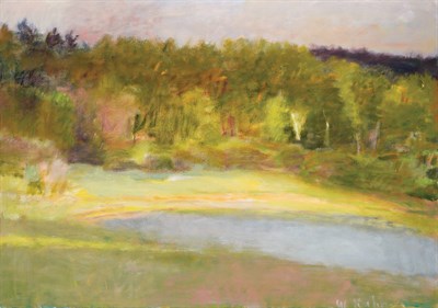 Lot 128 - Wolf Kahn German/American, b. 1927 Ben's Pond,...