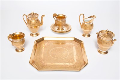 Lot 427 - French Gold Ground Porcelain Tête-à-Tête...