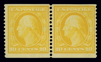Lot 1045 - United States 1909 10 Cent Yellow Coil Pair,...
