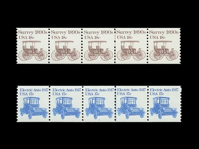 Lot 1064 - United States Plate Number Coil Strips of Five,...