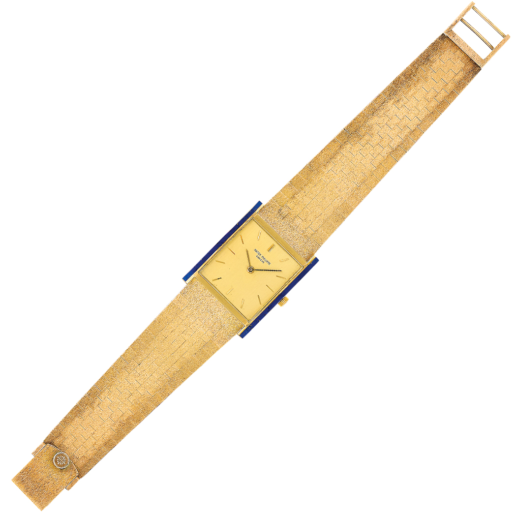 Lot 192 - Gentleman's Gold and Lapis Wristwatch, Patek Philippe, Ref. 3519