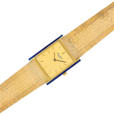 Lot 192 - Gentleman's Gold and Lapis Wristwatch, Patek Philippe, Ref. 3519