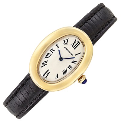 Lot 244 - Gold 'Baignoire' Wristwatch, Cartier, Ref. 1952
