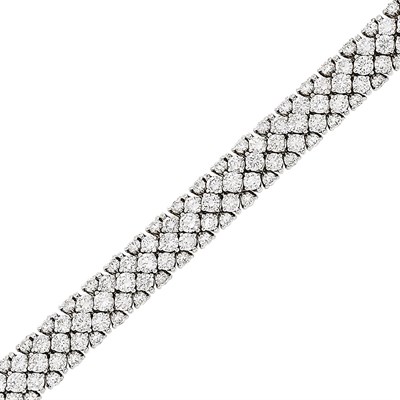 Lot 334 - White Gold and Diamond Bracelet