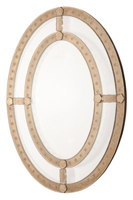 Lot 230 - Mirror Framed Oval Mirror Height 32 inches,...