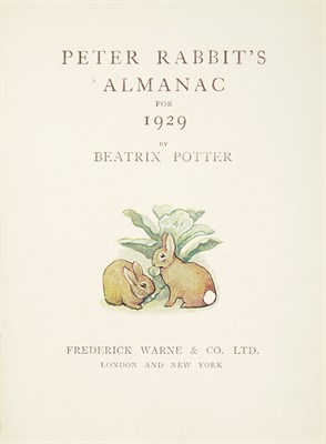 Lot 113 - POTTER, BEATRIX Peter Rabbit's Almanac for...