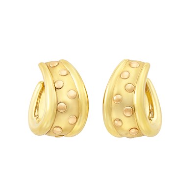 Lot 348 - Pair of Gold Hoop Earclips, Van Cleef & Arpels, France