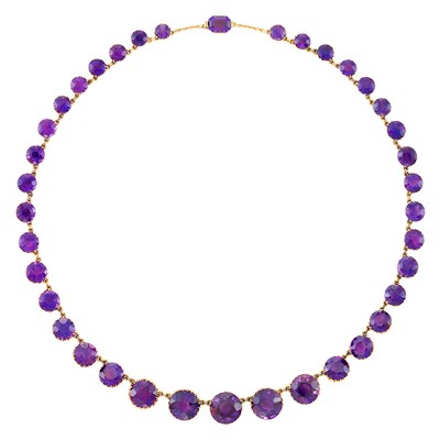 Lot 164 - Antique Gold and Amethyst Necklace