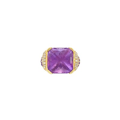 Lot 347 - Gold, Amethyst and Diamond Ring, Mauboussin, Paris