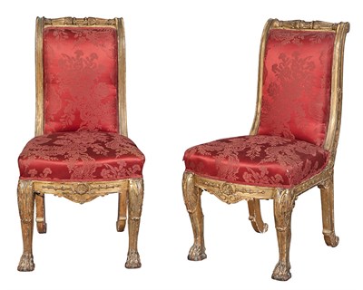 Lot 426 - Pair of Louis Philippe Giltwood Chaises Second...