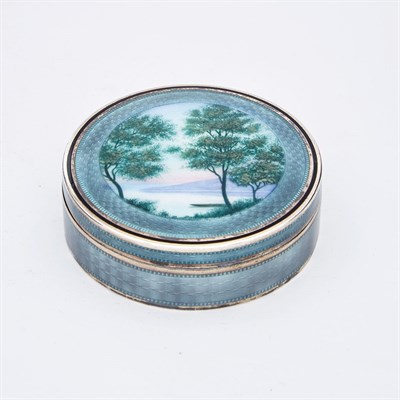 Lot 276 - French Silver and Guilloche Enamel Box and...