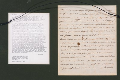 Lot 80 - NAPOLÉON BONAPARTE Letter signed, largely in a...
