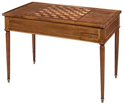 Lot 420 - Continental Neoclassical Walnut Marquetry Tric-...