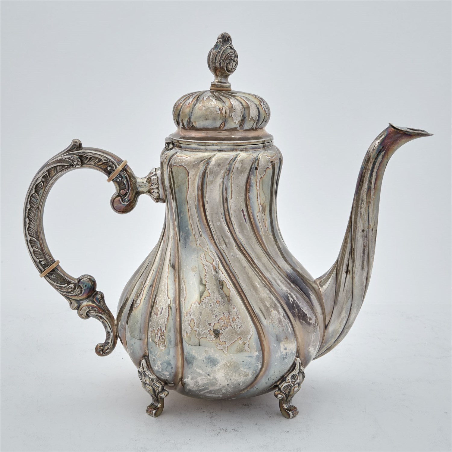 Lot 269 - German Sterling Silver Four-Piece Tea and...