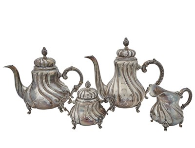 Lot 269 - German Sterling Silver Four-Piece Tea and...
