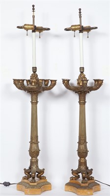Lot 380 - Pair of Restauration Style Gilt-Bronze and...