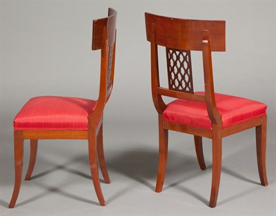 Lot 369 - Set of Four Empire Fruitwood Side Chairs...