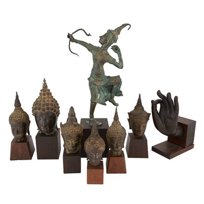 Lot 346 - Miscellaneous Group Six Thai Bronze Heads of...