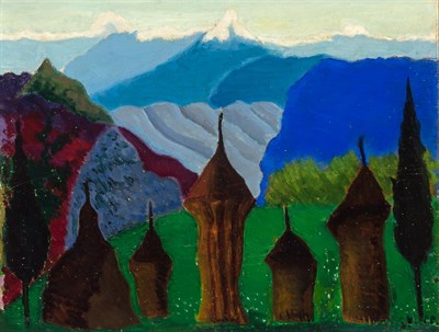 Lot 2075 - Joseph Stella American, 1877-1946 Landscape...