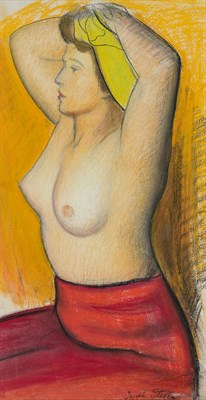 Lot 2068 - Joseph Stella American, 1877-1946 Seated Half...