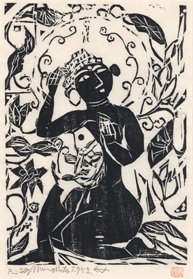 Lot 157 - Shiko Munakata (1903-1975) FISH AND FLOWER AND...