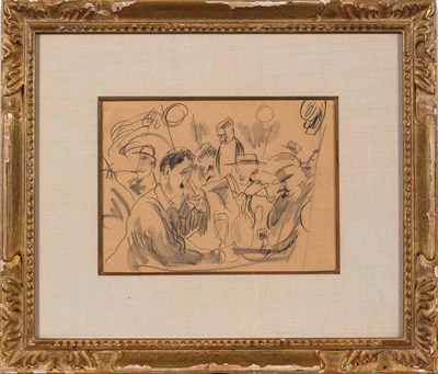 Lot 1068 - Attributed to Jules Pascin Café Scene...