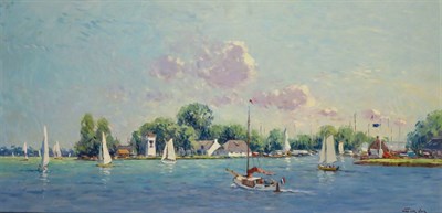 Lot 91 - Niek van der Plas Dutch, b. 1954 River View...