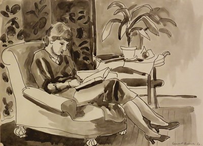 Lot 35 - Ernest Fiene American, 1894-1965 Girl Reading,...