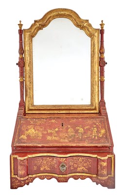 Lot 260 - Queen Anne Red-Japanned and Parcel-Gilt...