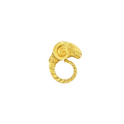 Lot 224 - Gold Ram's Head Ring, Ilias Lalaounis